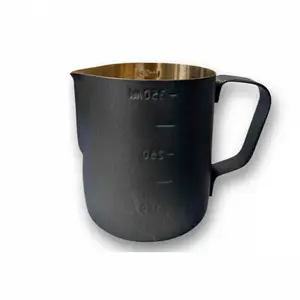 Barista pitcher jarra negro y acero arte latte 