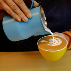 Pitcher Para Arte Latte Acero Celeste
