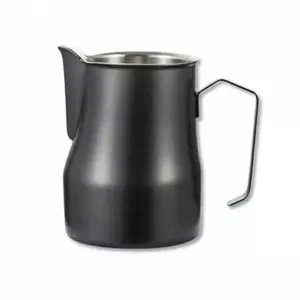 Pitcher Para Arte Latte Acero Negra
